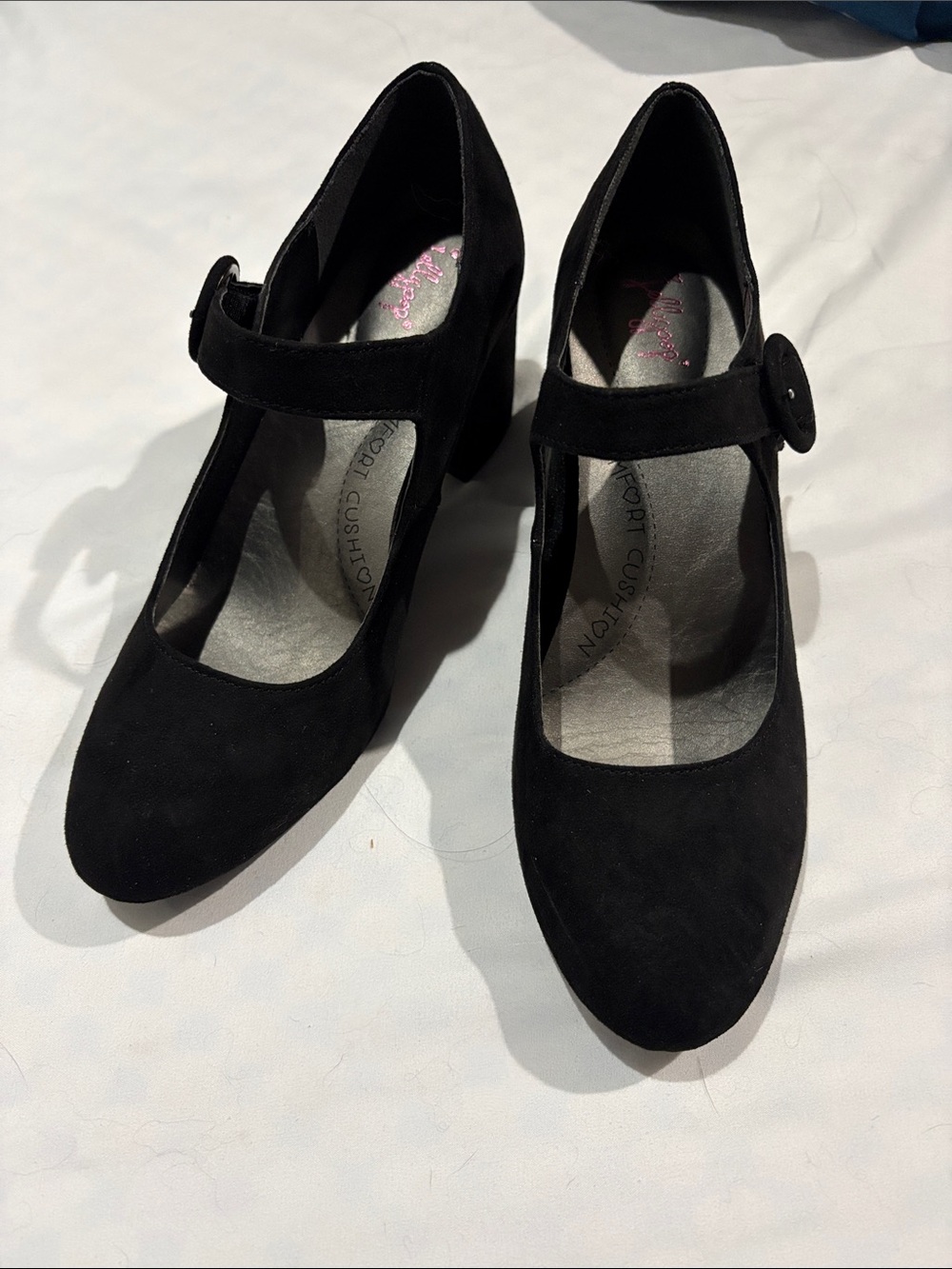 Jellypop Black Mary Jane Block Heel Pumps